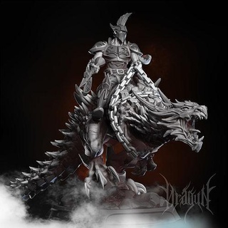 rider mounted boss knight warrior medieval fantasy character rpg dnd king dragon dragun dragons tabletop board game games toys 3d print model - Mito3D