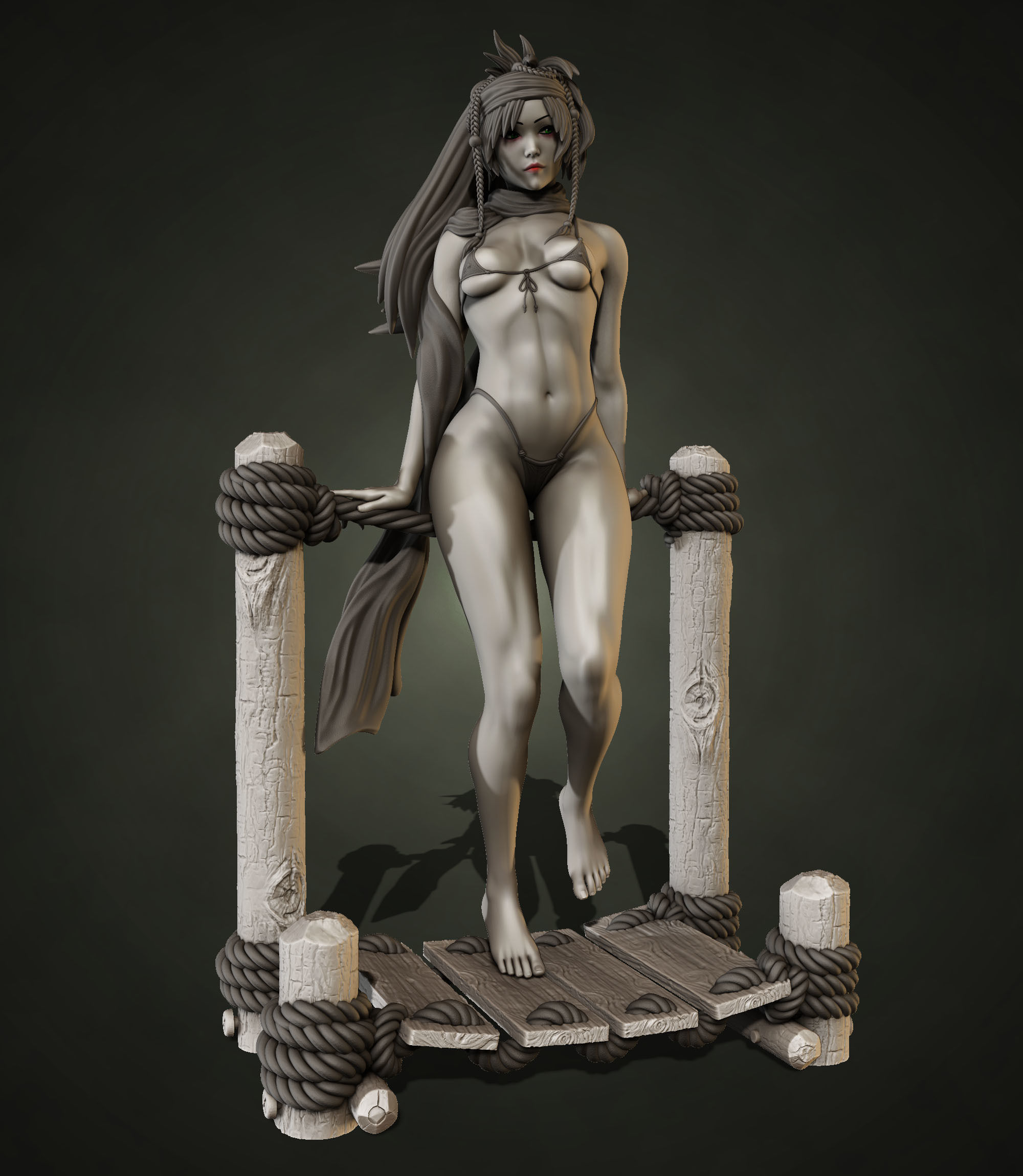 Rikku Finale Fantasie Bikini Suite Final Fantasy Frauen Statue stl Skulpturen Skulptur Figur Figuren Kunst Spiel wunderschönen drucken 3dprint druckbar 3D print model - Mito3D