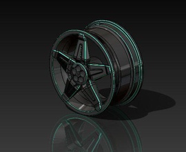 jante 3d modèle téflon tasse roue technologie conception pneu automobile courses voiture ascenseur œuvres solides transport loisir diy 3d print model - Mito3D