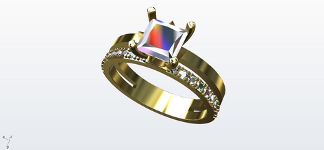rimg dibble de oro diamantes la moda joyería anillo los exclusivo anillos 3d print model - Mito3D