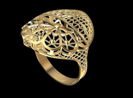 rin116 gold ring intricate design rings jewelry wedding jewellery printable 3d print model - Mito3D