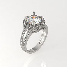 anello-150 gioielli gemma stampabile diamante anello anelli moda oro 3d print model - Mito3D