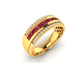 Ring 1743 Engagement Hochzeit Gold Platin druckbar Diamant brillant Schmuck Ringe 3d print model - Mito3D