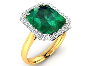 ring 2835 smaragd diamant ring schmuck sterling hochzeit engagement juwel druckbar solitär ringe 3d print model - Mito3D