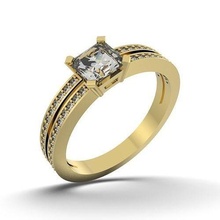 ring 297 jewelry princesa cortar diamante compromiso anillo oro joyería joya moda enganchar canalla brillante belleza vestir imprimible diamante anillos 3d print model - Mito3D