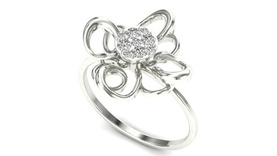 ring 56 rosa ouro flor anel diamantes noivado casamento platina joalheria imprimível diamante brilhante precioso gema luxo prata esterlina argolas 3d print model - Mito3D