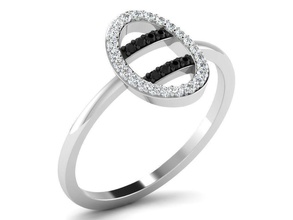 ring 6316 oval diamant ring gold engagement hochzeit platin schmuck druckbar brillant wertvoll silber sterling ringe luxus juwel 3d print model - Mito3D