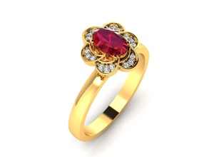 ring 6803 anel noivado Casamento ouro platina joalheria imprimível diamante brilhante precioso esterlina prata argolas 3d print model - Mito3D