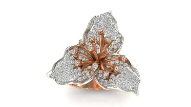 ring 9634 yüzük nişan düğün altın platin takı yazdırılabilir elmas parlak değerli mücevher lüks gümüş sterlin yüzükler çiçek 3d print model - Mito3D