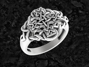 bague-celtic4 bijoux de l'anneau imprimable d'argent celtique la croix les anneaux 3d print model - Mito3D