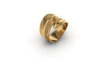 ring-Feder Schmuck ring Feder gem schnabel Hochzeit Vogel talon aguila diamond Beute Glatze aigle gold Silber Ringe 3d print model - Mito3D