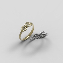 ring-knot diamonds jewelry design ring luxury shining symbol silver diamond fashion love rings 3d print model - Mito3D