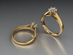 ring r052 or anneaux diamant in milieu bague 3d impression parrainer formule 1 bijoux 3d print model - Mito3D