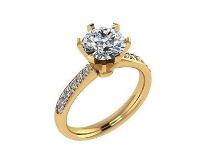 ring001 runden Diamant Engagement Ring Juwel brillant Gold Schmuck klassisch druckbar modern Ringe 3d print model - Mito3D