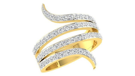ring0046 Ring Schmuck Gold Silber druckbar Diamant Juwel Hochzeit Engagement Mode Platin Halskette brillant Prototyp entwickeln Schönheit Anhänger Ringe 3d print model - Mito3D