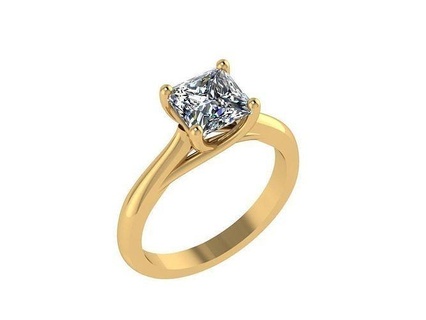 ring004 Princesse Couper diamant bague bijoux conception or engagement interminable blanc imprimable anneaux 3d print model - Mito3D