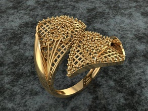 ring022 gold fashion ring beauty diamond wedding jewel jewellery jewelry bright silver bronze elegant luxury romance love rings 3d print model - Mito3D