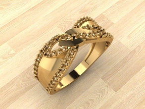 ring0329 gold fashion ring beauty diamond wedding jewel jewellery jewelry rings 3d print model - Mito3D