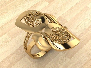 ring037 Gold Mode Ring Schönheit Diamant Hochzeit Juwel Schmuck Engagement Ehe druckbar Silber Jahrestag Platin Ringe 3d print model - Mito3D