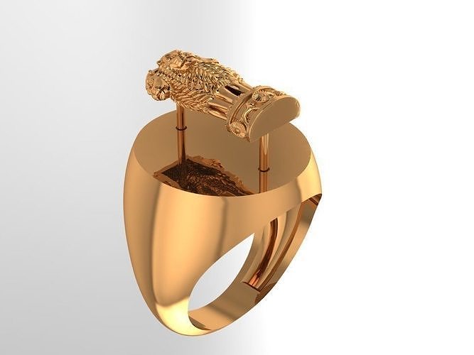 ring05 gold jewelry rings jewellery ring lion 3D print model - Mito3D