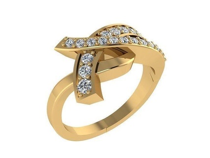 ring078 ouro anel diamantes joalheria Projeto diamante acessórios amarelo branco moda 3d print model - Mito3D