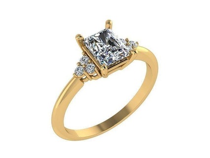 ring080 Princesse Couper diamant engagement bague or radiant taillé Naturel unique bijoux blanc Rose beau anneaux 3d print model - Mito3D