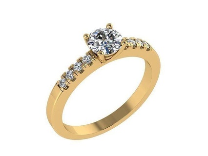 ring082 Diamant Engagement Ring Gold runden Juwel gelb Weiß Rose endlos brillant Schmuck Ringe 3d print model - Mito3D