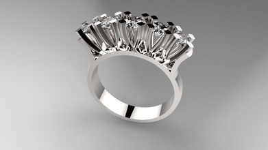 ring jewelry diamond gold gem jewel iphone challenge rings 3d print model - Mito3D