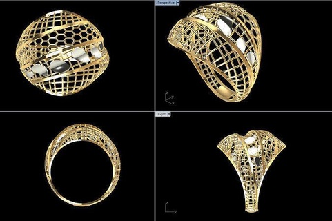 ring112 gold jewelry ring fashion wedding jewellery jewel printable rings 3d print model - Mito3D