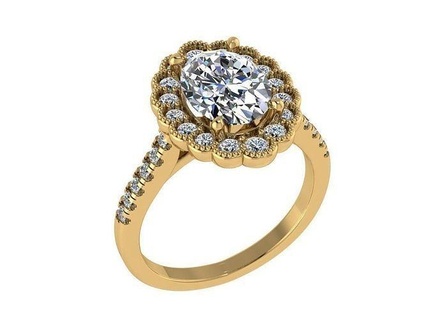 ring118 Oval Diamant Ring Verlobungsring Hochzeitsring schöne Designs Schmuck Gold Weiß Rose Ringe 3d print model - Mito3D