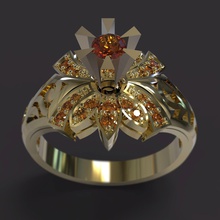anillo anillos rino matriz obj stl 3dm gemas oro plata joya masculino hembra diamante cristal precioso joyería platino cnc impresión 3d print model - Mito3D