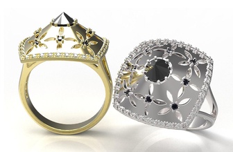 anel jóias o engajamento ruby safira esmeralda diamante design brilhantes rodada definição gem printable anéis 3d print model - Mito3D