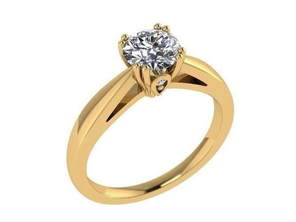 ring135 yuvarlak elmas Elmas kesim nişan yüzük düğün takı altın beyaz sonsuza kadargelin moda yazdırılabilir yüzükler 3d print model - Mito3D