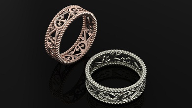 ring jewelry gold diamond wedding white gem silver platinum rings 3d print model - Mito3D