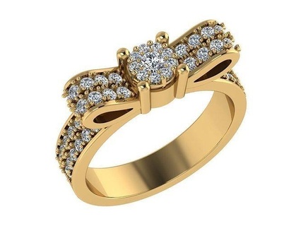 ring149 arco anel diamante moda brilhante ouro joalheria rosa branco imprimível engagem jóias Casamento argolas 3d print model - Mito3D