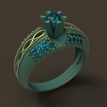 ring jewelry jewel gem jewellery gold gems bronze precious gemstone sapphire amethyst topaz emerald diamond rings 3d print model - Mito3D