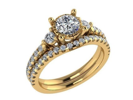 ring168 banda casamento ouro amarelo branco noivado anel rosa brilhante diamante apedrejamento joalheria gema imprimível argolas 3d print model - Mito3D