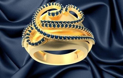 ring18k Ring Schmuck Gold Silber druckbar Diamant Juwel Hochzeit Engagement Sterling Mode Platin Halskette engagem brillant Finger Ringe 3d print model - Mito3D