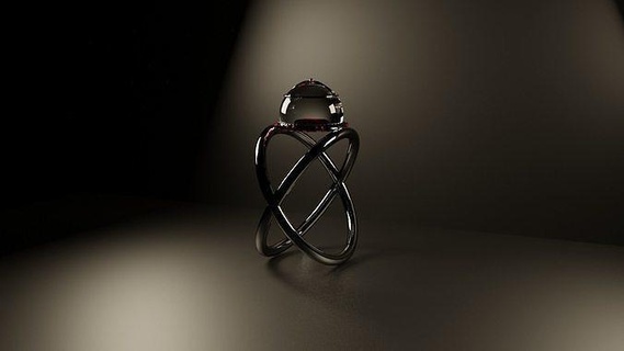 Ring Kunst abstrakt Design Gold Silber Diamant Rubin Schmuck Ringe geometrisch gestalten druckbar 3d print model - Mito3D