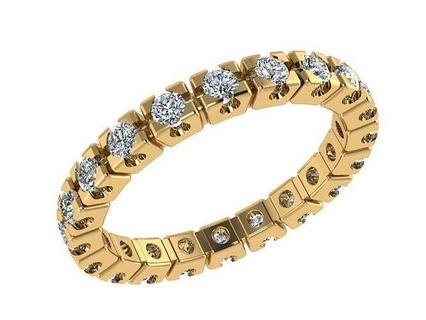 ring223 diamante eternidad anillo oro joyería joya banda lujo libra esterlina rosa Oro blanco anillos 3d print model - Mito3D