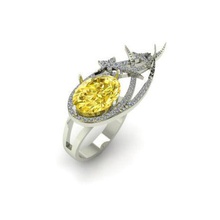 ring jewelry diamond gold gem rings 3d print model - Mito3D