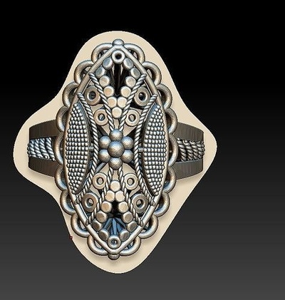 ring25 kompliziert entworfen ring schmuck kunst hochzeit leuchtenden silber druckbar brillant weiß gold diamant engagement saphir anhänger halskette saß armbänder ringe 3d print model - Mito3D