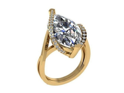 ring267 marquesa cortar diamante noivado anel ouro brilhar Eterno único joalheria rosa branco Casamento argolas 3d print model - Mito3D