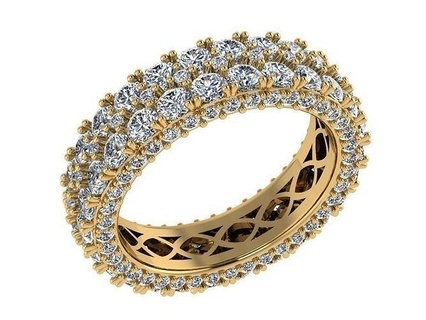 ring269 éternité bande mariage luxe scintillait bague engagement bijoux diamant brillant mode imprimable anneaux 3d print model - Mito3D