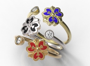 anello gioielli oro diamante ruby zaffiro emerald giorno matrimonio anelli 3d print model - Mito3D