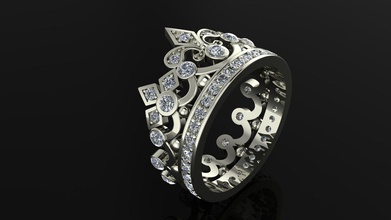 ring jewelry cad gold gem jewellery diamond printable gemstone platinum stone wedding engagement silver rings 3d print model - Mito3D