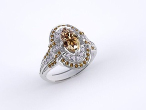 anello gioielli oro argento la pietra diamante cabochon ovale stl 3dm gemma bianco moda max zaffiro ruby accessori donna ragazza regalo anelli 3d print model - Mito3D