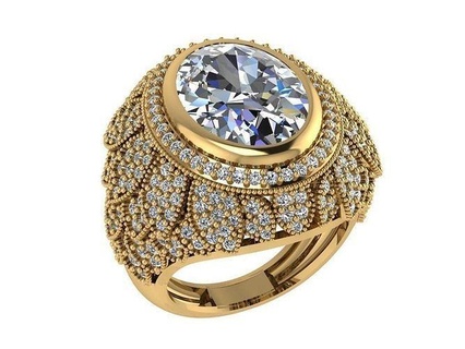 ring307 ovale anello diamanti timelessring Vintage stile brillante scintillare diamante squillare gioielleria diamant oro fashionring anelli 3d print model - Mito3D