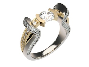 anello gioielli diamante oro stl 3dm stampabile il design modelli beauteful rhinoceros rhino gemma cnc solitaire disco di platino carati elegante anelli 3d print model - Mito3D