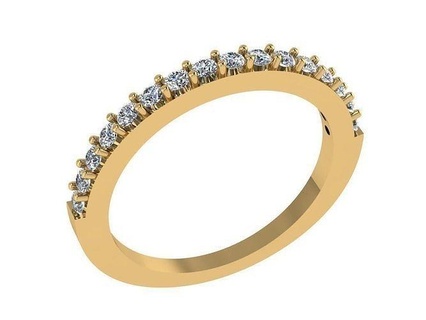 ring311 éternité bague bande mariage moitié anneau 39 diamant unique bijoux or rose blanc Jaune sterling imprimable anneaux 3d print model - Mito3D